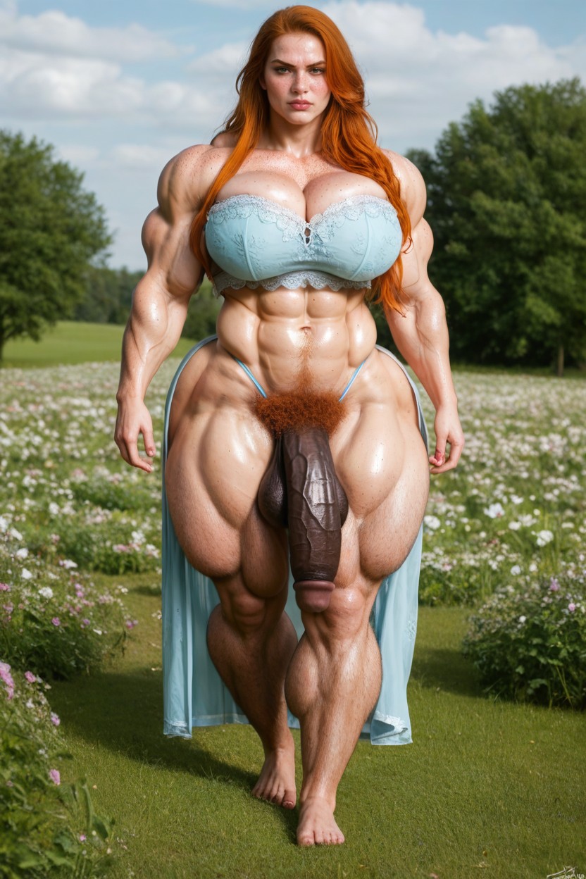 Freckles All Over Body, Freckles, Flaccid Gigantic Black Penis Shemale AI Porn