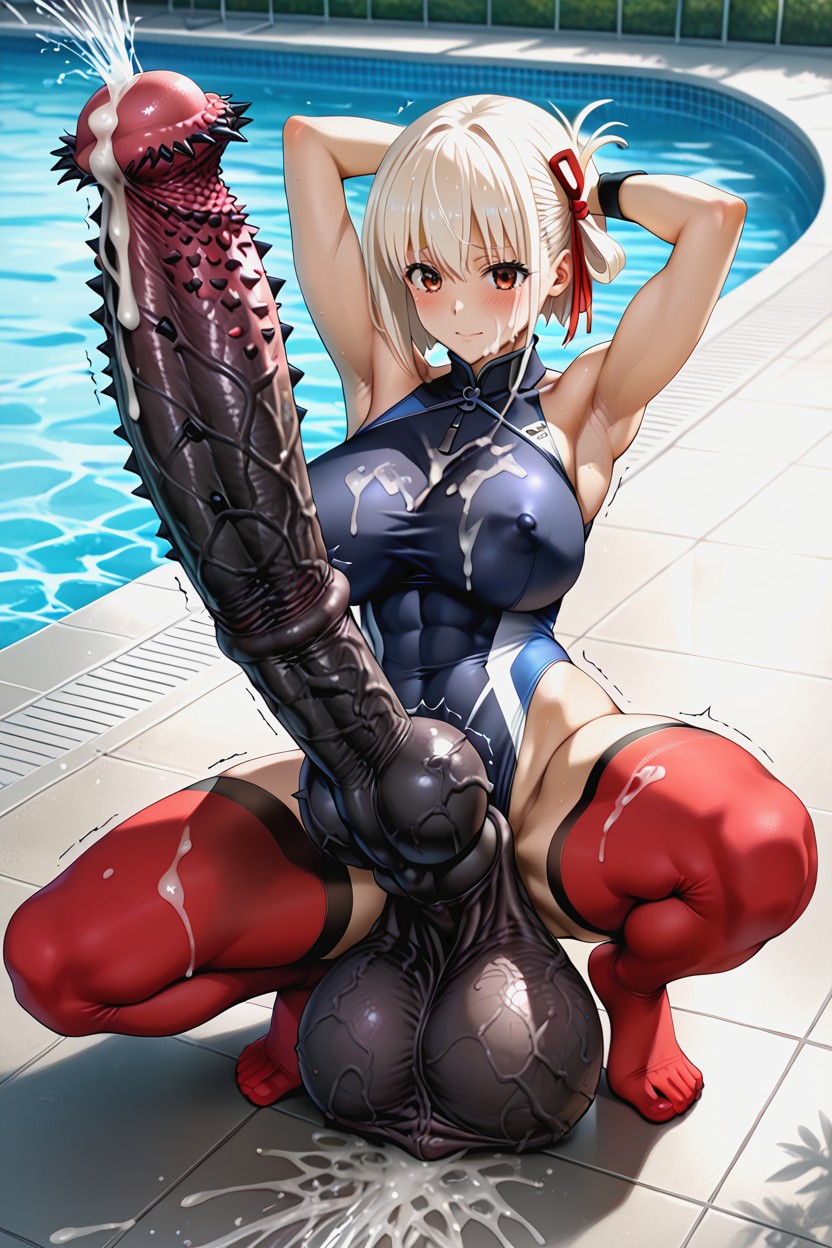 Big Size Thick Horsecock, Massive Longer Penis, Bowlegged Pose Shemale AI Porn