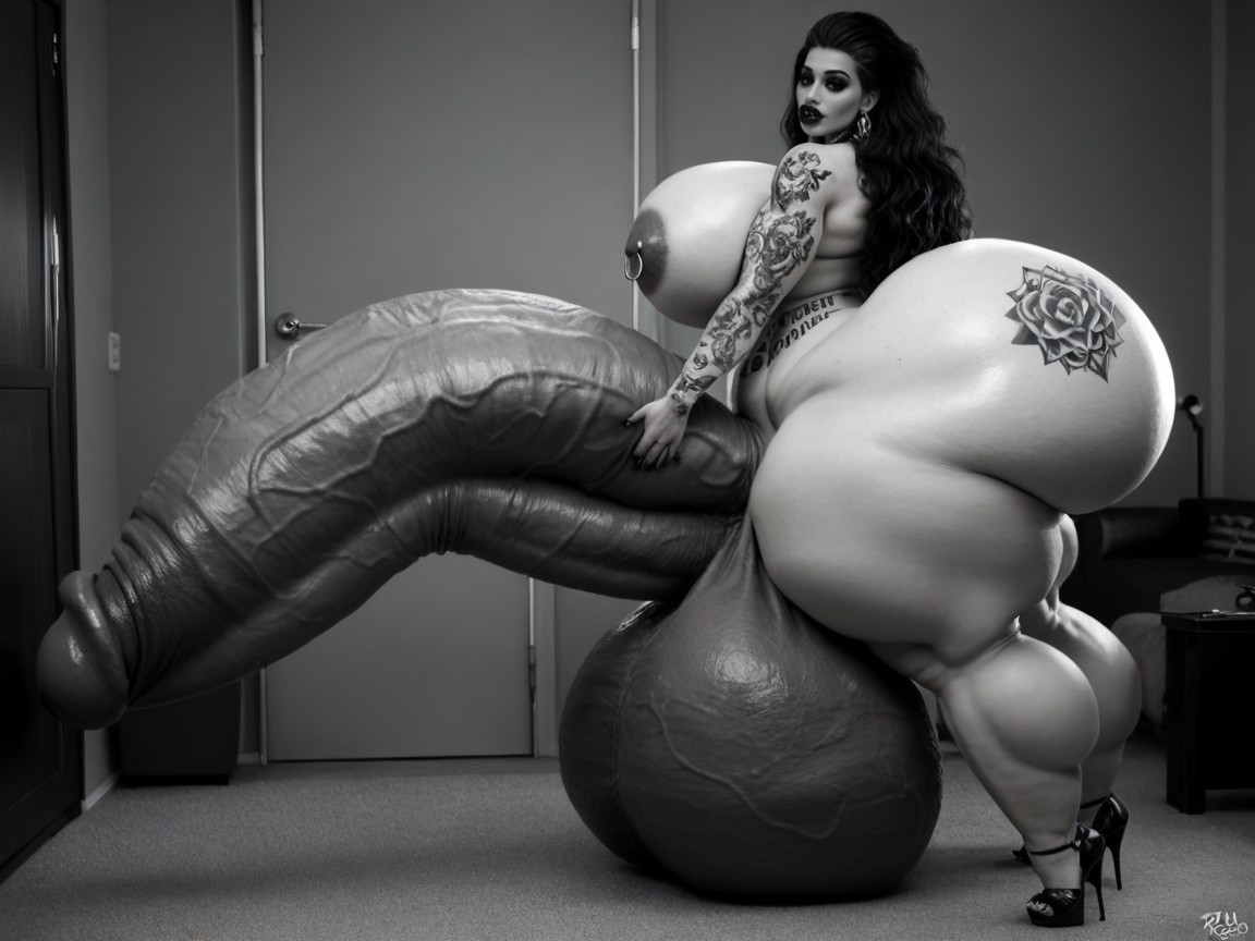Balls Are Just Too Gigantic, Huge Veins On Penis, Hyper Absurdly Gigantic Balls Shemale AI Porn