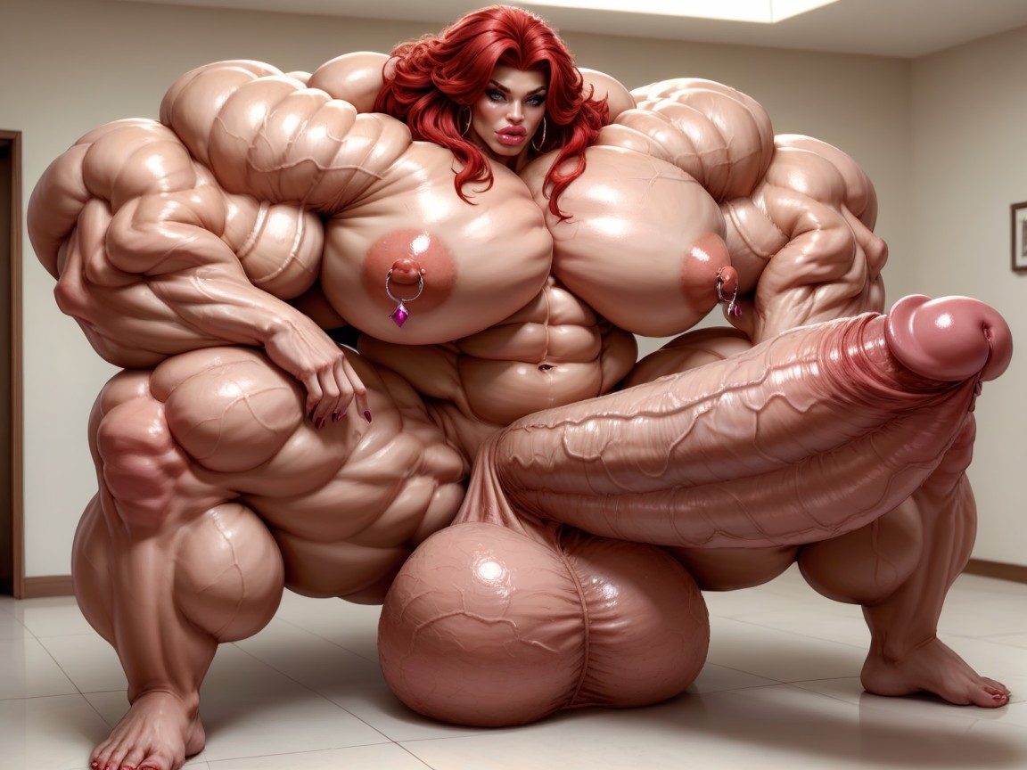 Balls Are Just Too Gigantic, Hyper Muscle Growth, Hyper Bimbo ニューハーフAIポルノ