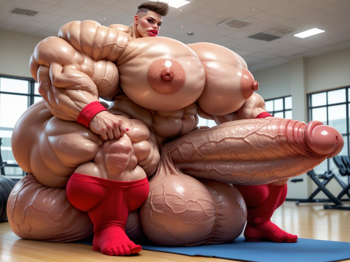 Hyper Absurdly Oversized Gigantic Muscle, Extremamente Musculado, Hyper Absurdly Gigantic Massive Muscle Women Travesti IA Pornô