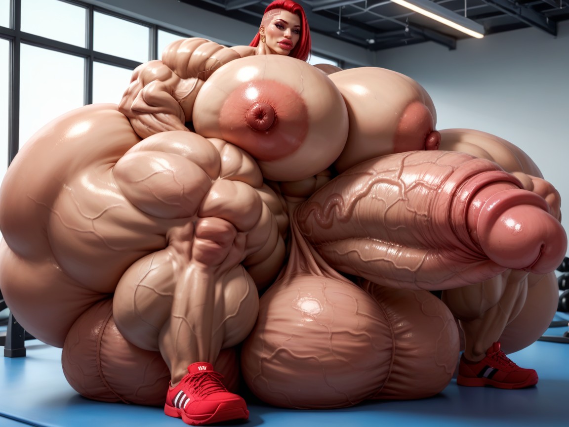 Penis The Size Of The Gym, Hyper Oversized Gigantic Girthy Penis, 圓潤 人妖AI黃片