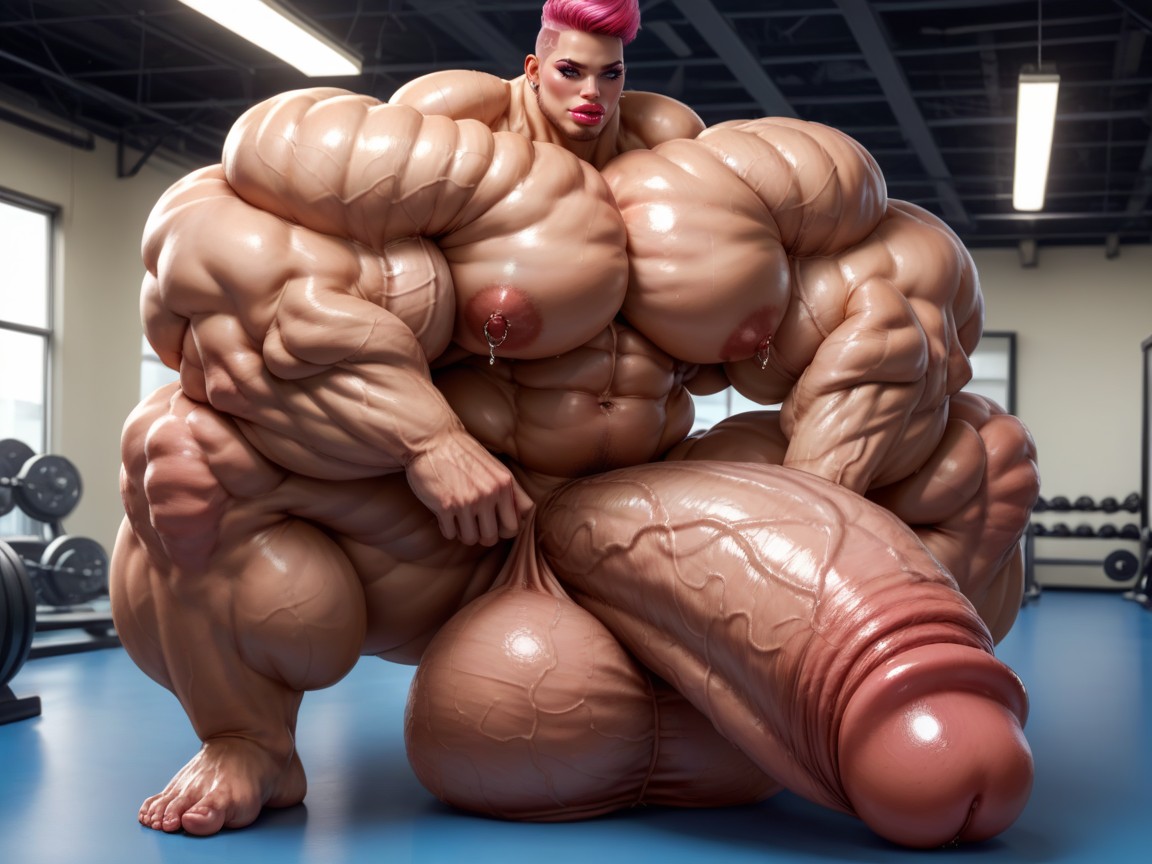 Hyper Oversized Muscle, Hyper Gigantic Balls, Hyper Gigantic Abs 人妖AI黃片