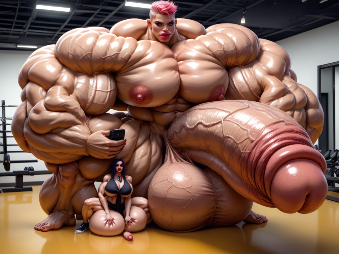 Hyper Gigantic Massive Penis, Ultra Detailed Face, Hyper Gigantic Lips Porno IA transsexuelle