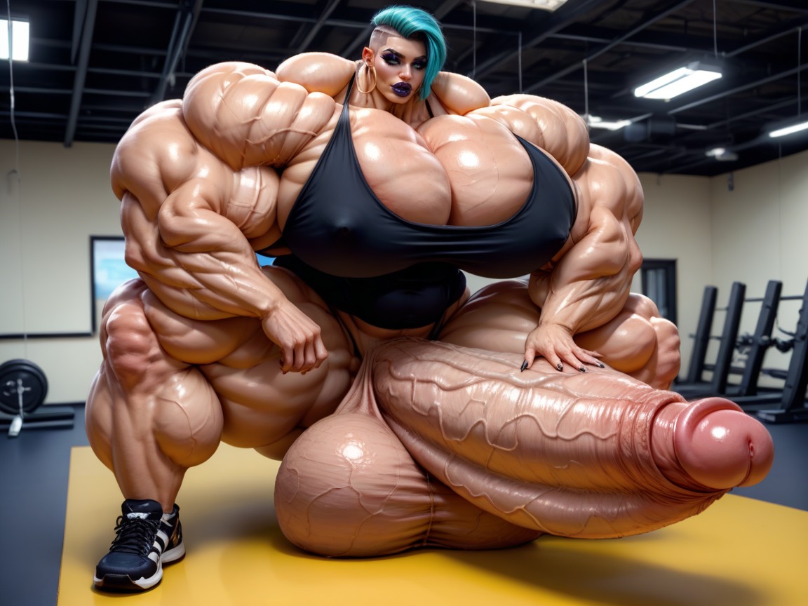 Full Body View, Hyper Gigantic Glans, Balls Are Just Too Gigantic 人妖AI黃片
