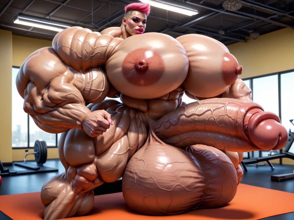 Pénis Plus Grand Que Le Corps, Hdr, Hyper Gigantic Glans Porno IA transsexuelle