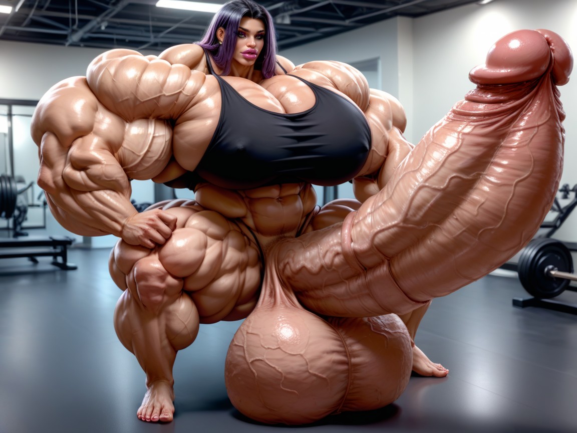 Penis Is Just Way Too Gigantic, Muscle Women, Hyper Long Penis 人妖AI色情