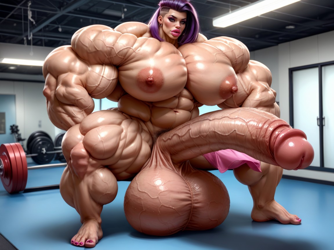 Penis The Size Of The Gym, Hdr, Muscle Women 人妖AI黃片