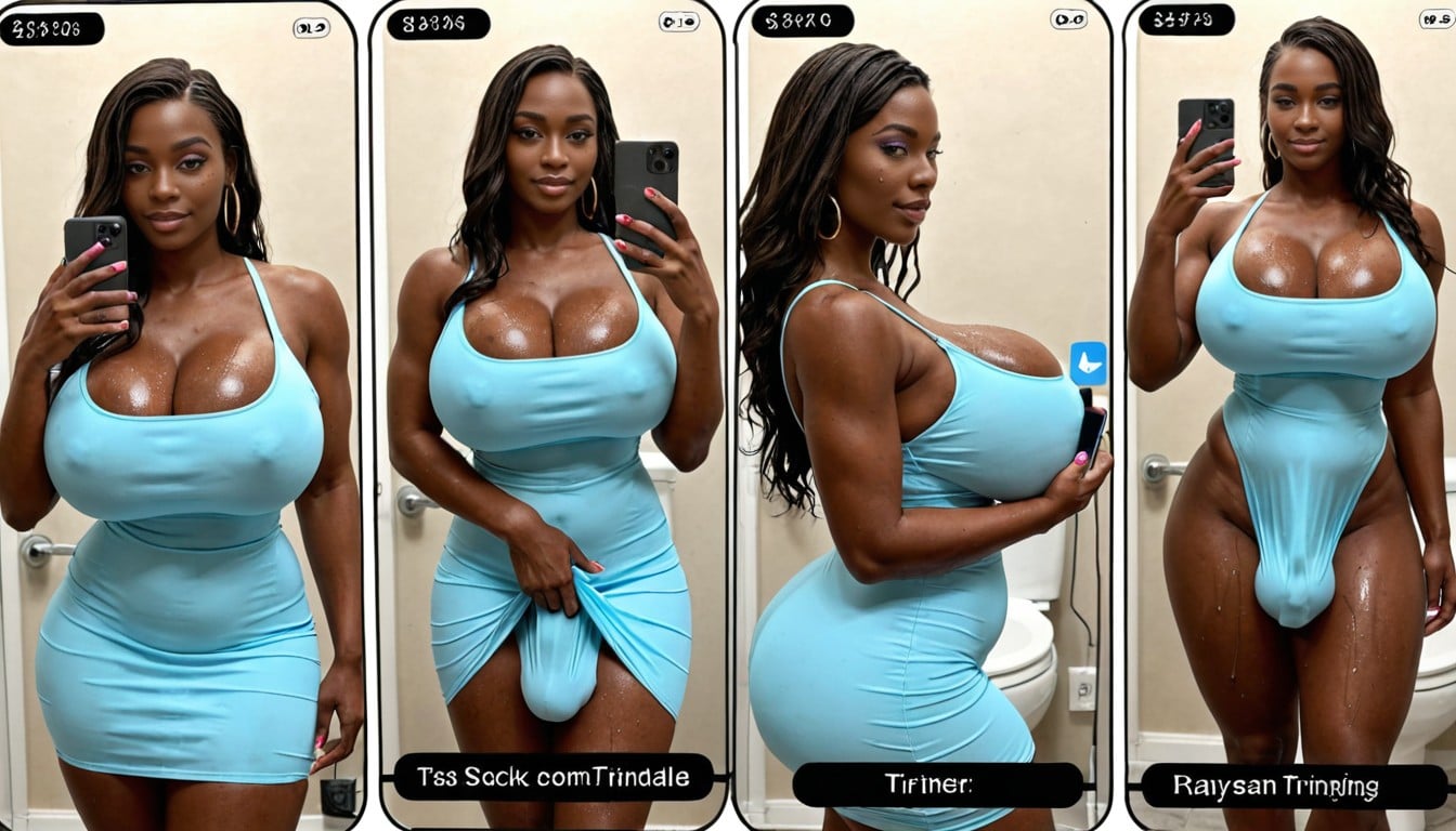 Huge Transparent Bulge, On Phone Screen There Is A Futa With A Massive Cock, Huge Ass Porno IA transsexuelle