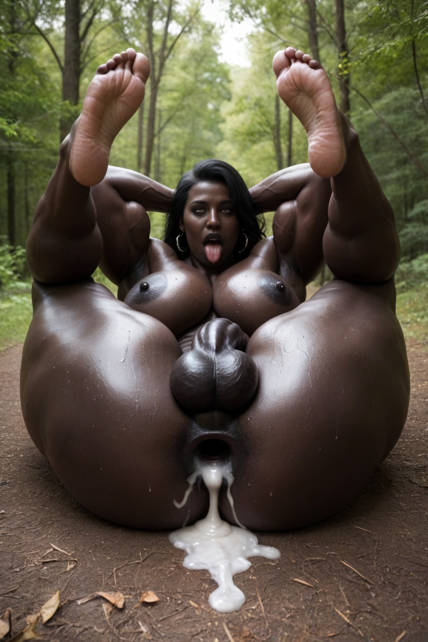 Thick Thighs, Show Anus, Beautiful Feets Shemale AI Porn