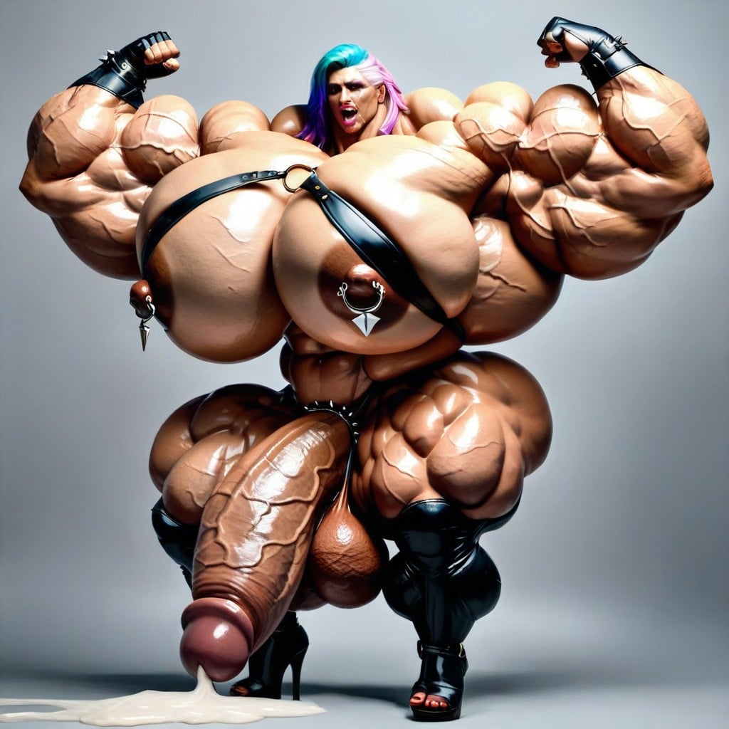 Pretty Face, Gigantic Muscular Scalene, Gigantic Arms Porno IA transsexuelle
