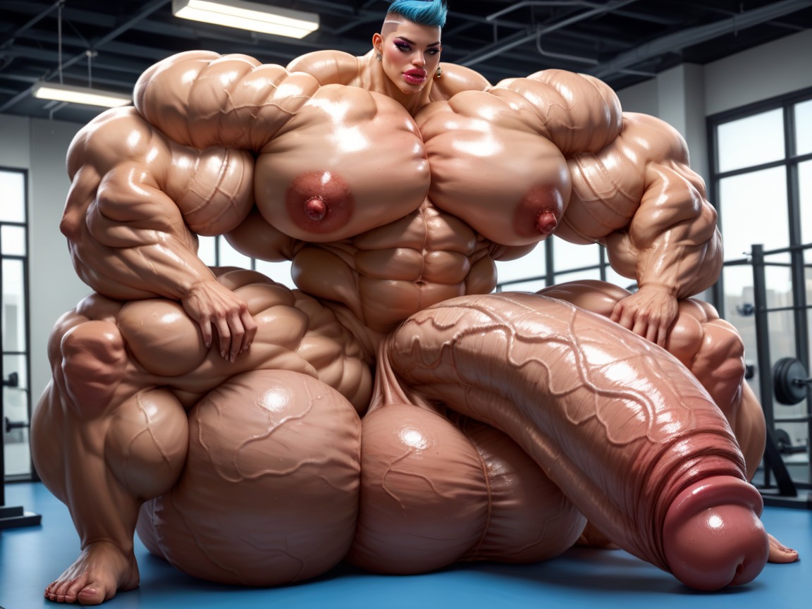Nude Hyper Futanari With Hyper Gigantic Penis, Hyper Gigantic Balls, Hyper Gigantic Abs Transfrau KI-Porno