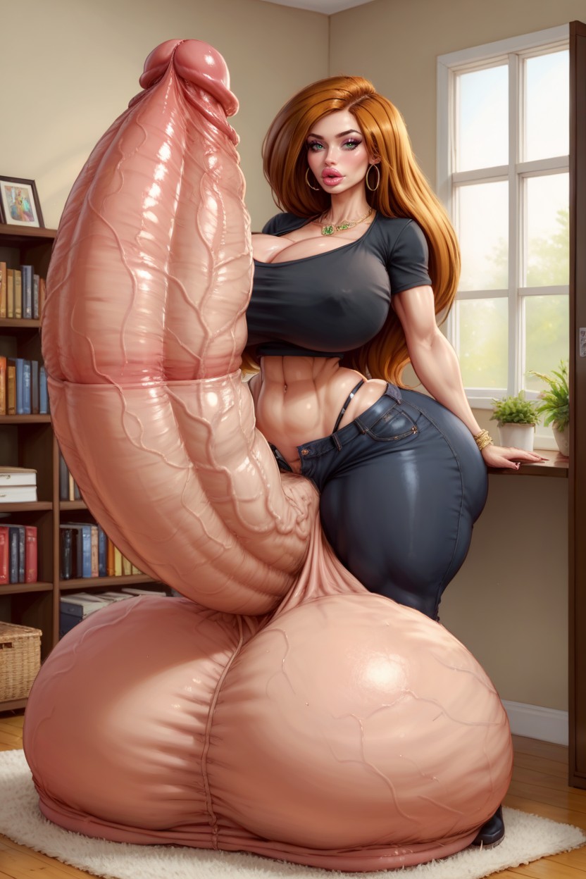 Hyper Supersized Penis, Impossibly Large Penis, Hyper Gigantic Wide Hips Shemale AI Porn