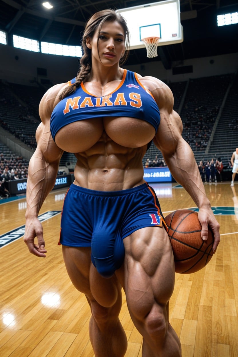 Big Cock, Holding Basketball, Colossal Breast Shemale AI Porn