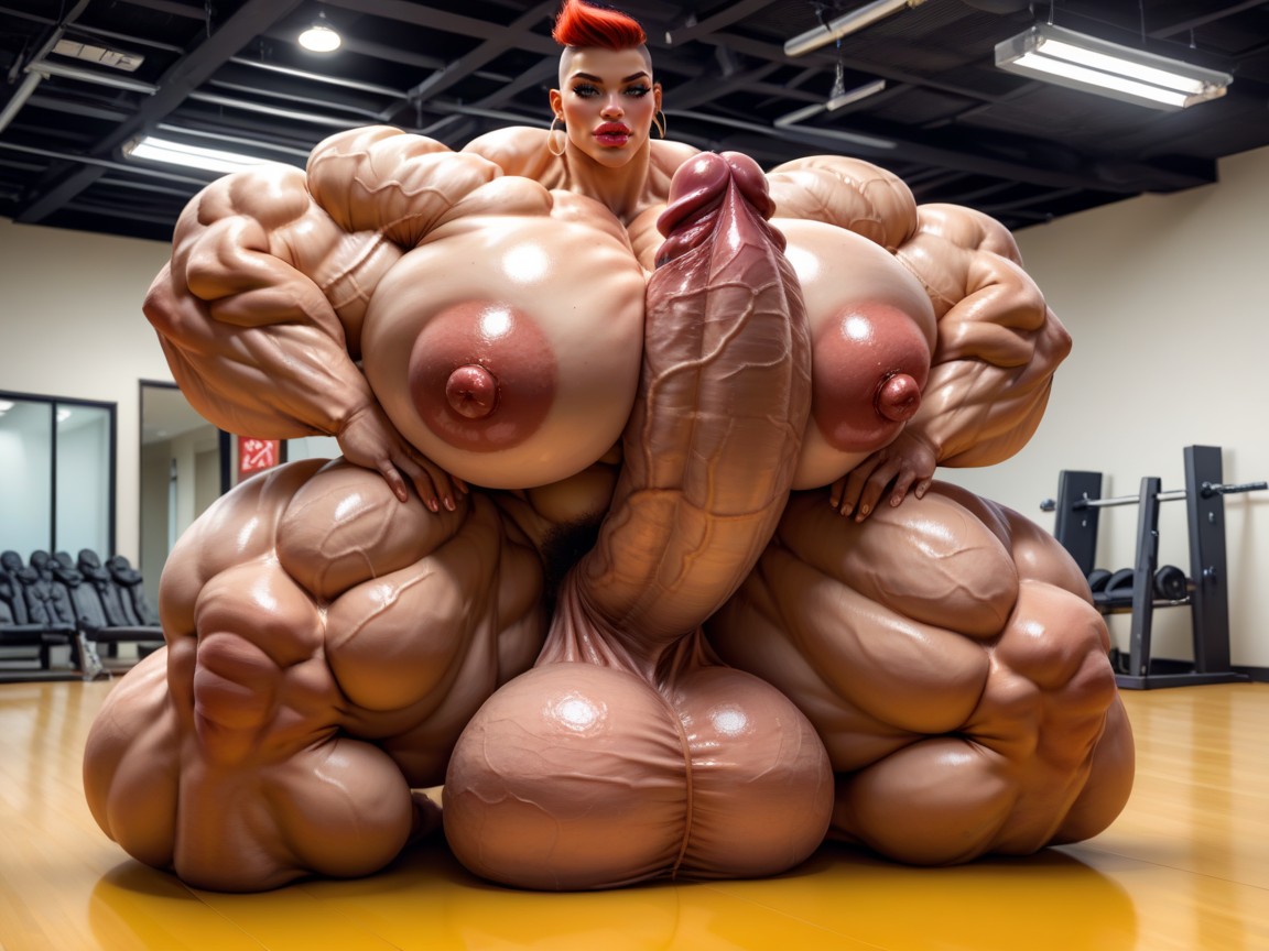 Huge Veins On Penis, Super Model, Extrêmement Musclé Porno IA transsexuelle