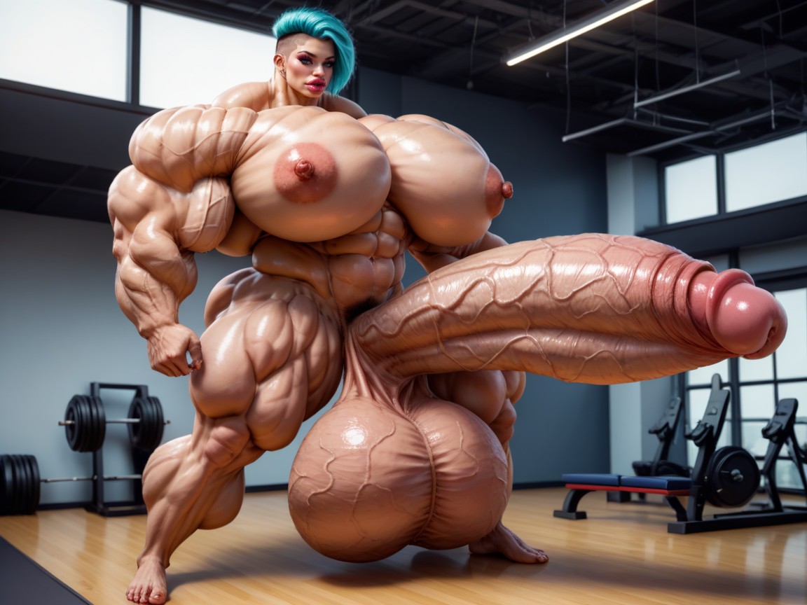 Hyper Absurdly Enormous Gigantic Muscle Women, Hyper Absurdly Oversized Penis, Hyper Oversized Penis Shemale AI Porn