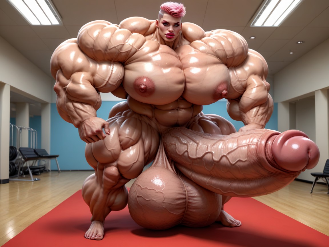 Hyper Absurdly Oversized Penis, Hyper Gigantic Glans, Hyper Gigantic Lips Porno IA transsexuelle
