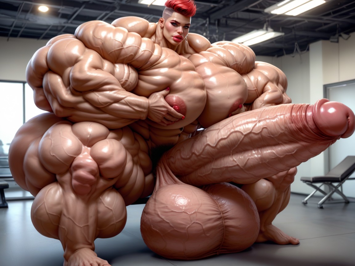 Hyper Gigantic Penis, Hyper Absurdly Enormous Gigantic Muscle Women, Muscle Women Shemale AI Porn