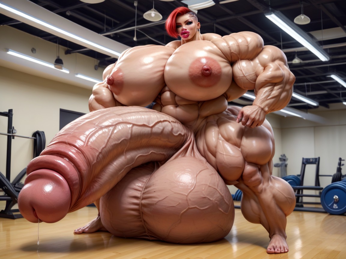 Rounded Ass, Hyper Absurdly Enormous Gigantic Muscle Women, Hyper Absurdly Oversized Enormous Muscle Shemale AI Porn