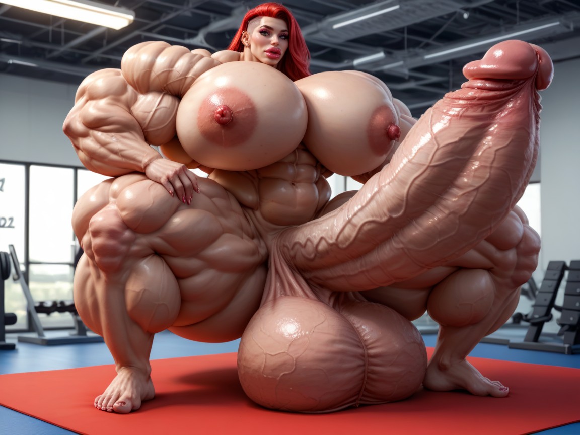 Huge Veins On Penis, Hyper Gigantic Balls, Balls Are Just Too Gigantic Shemale AI Porn