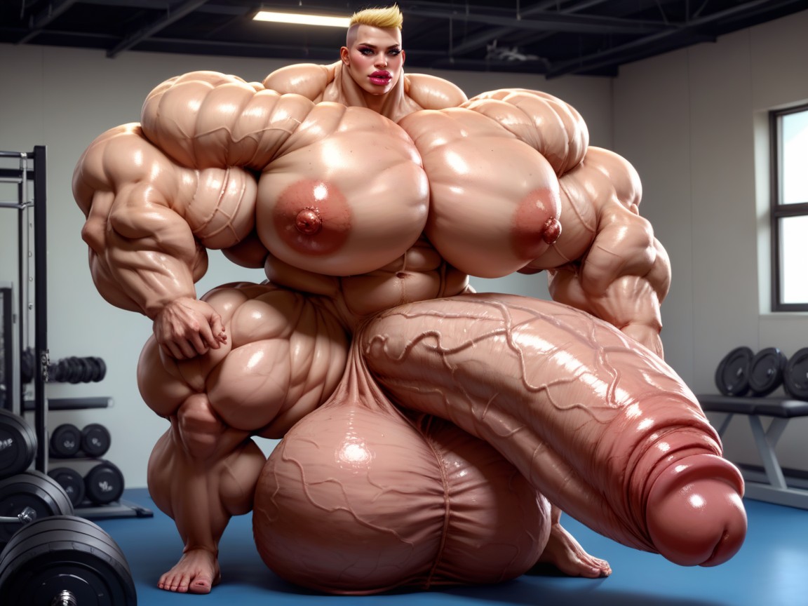 Penis Is Just Way Too Gigantic, Balls Are Big Enough To Touch The Floor, Hyper Gigantic Biceps Porno IA transsexuelle