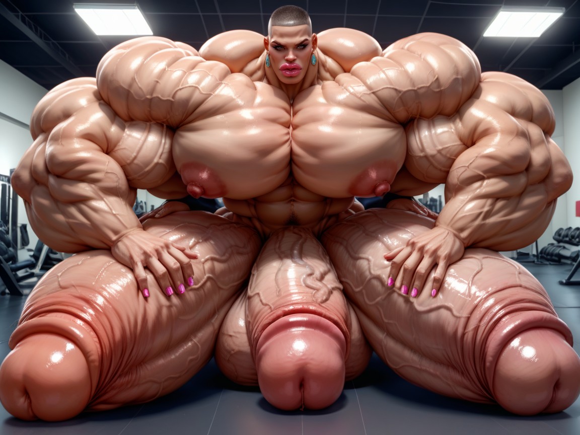 Naked, Super Model, Balls Are Big Enough To Touch The Floor Shemale AI Porn
