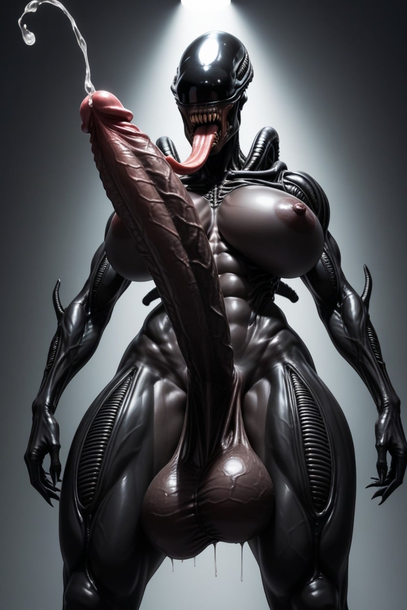 Monster Female, Colored Picture, Black Body Shemale AI Porn