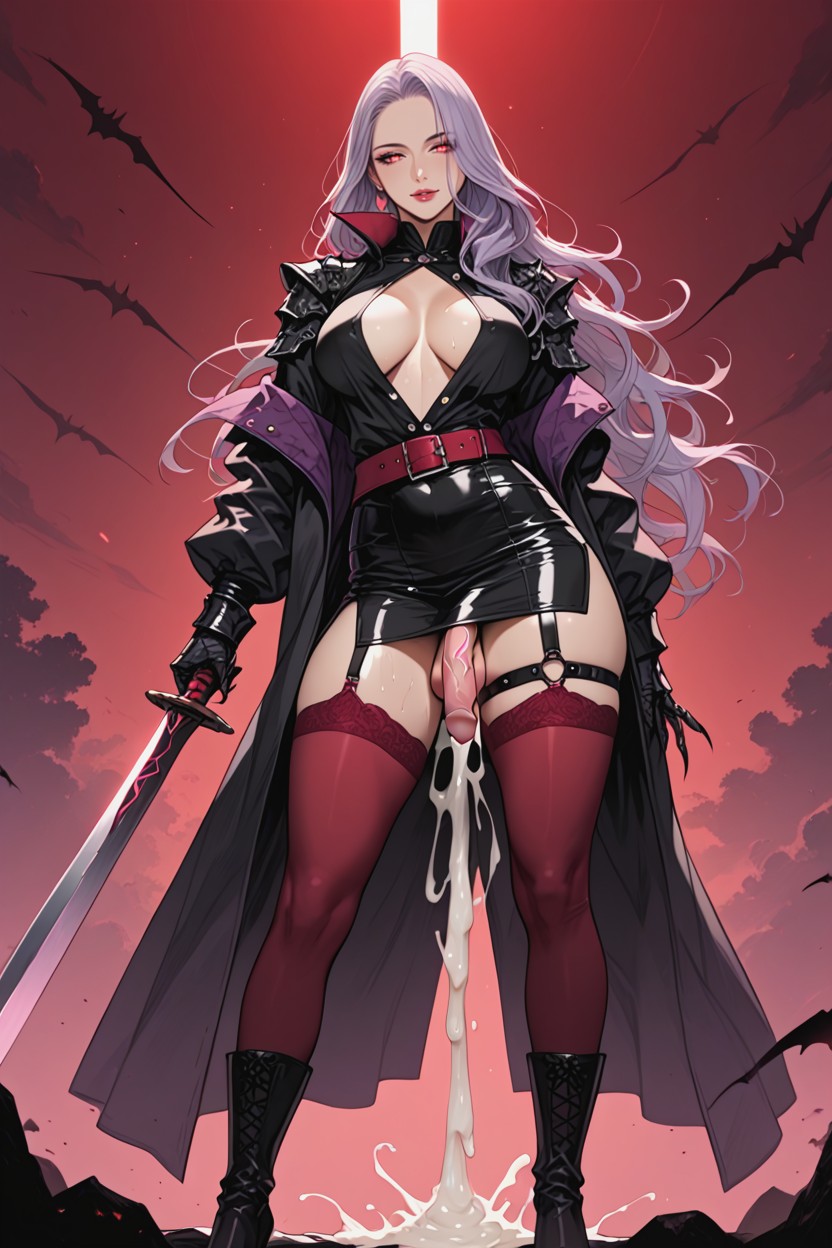 Dark Fantasy Atmosphere, Excessive Cum Overflowing From Anal, Deep Penetration Shemale AI Porn