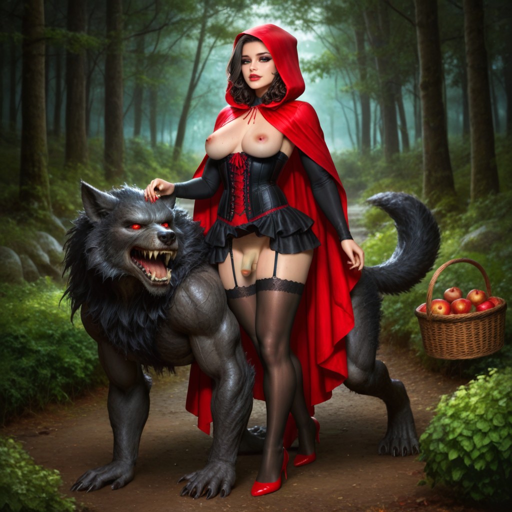 One Muscled Werewolf, Pertruding Hard Nipples, Hair Covering One Eye Shemale AI Porn