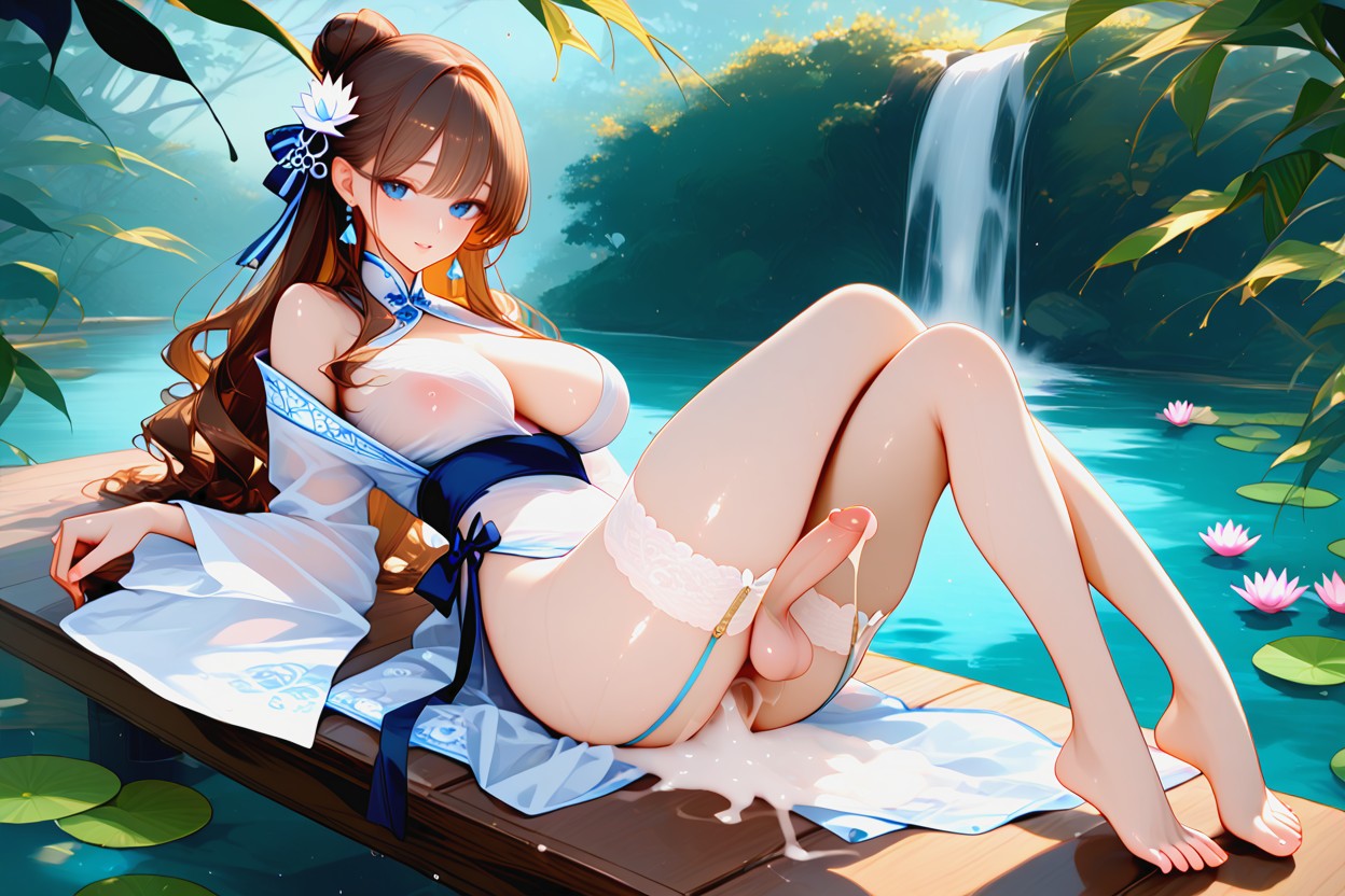 Reclining Pose, Elegant Atmosphere, Hot Breath Panting Shemale AI Porn