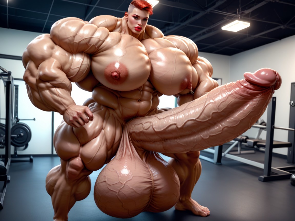 Rounded Ass, Penis Is Just Way Too Gigantic, Hyper Oversized Penis Shemale AI Porn