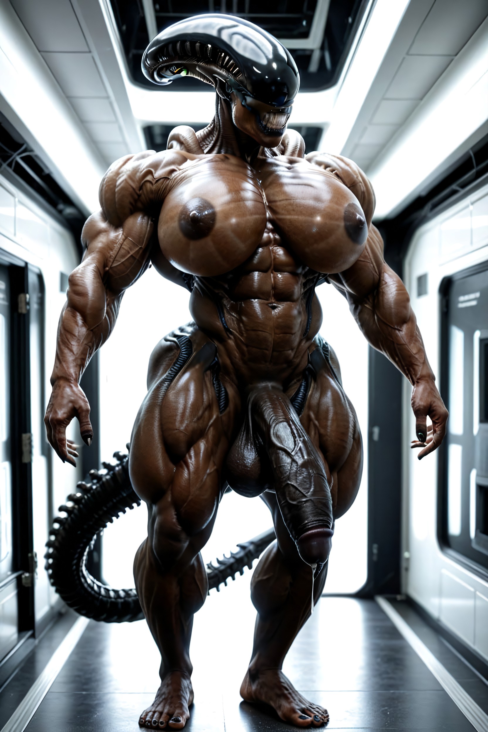Black Claws, Hyper Black Cock Growth, Extremely Large Ass Shemale AI Porn