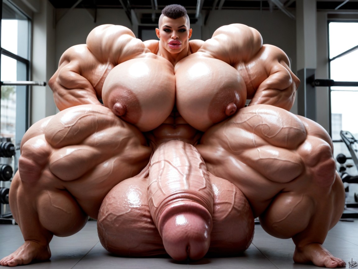 Hyper Gigantic Muscle Hips, Hyper Gigantic Balls, Hyper Absurdly Oversized Gigantic Massive Muscle Shemale AI Porn