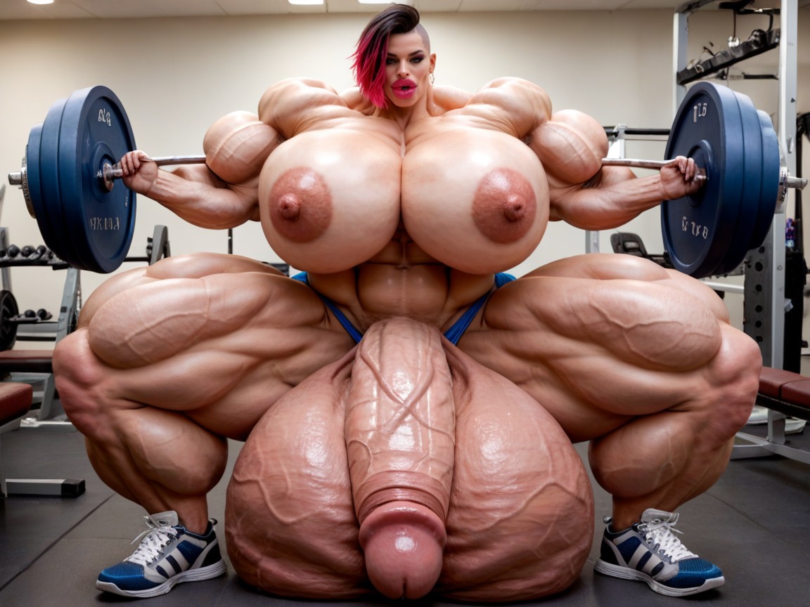 Hyper Extreme Gigantic Biceps, Hdr, Hyper Gigantic Muscle Growth Shemale AI Porn