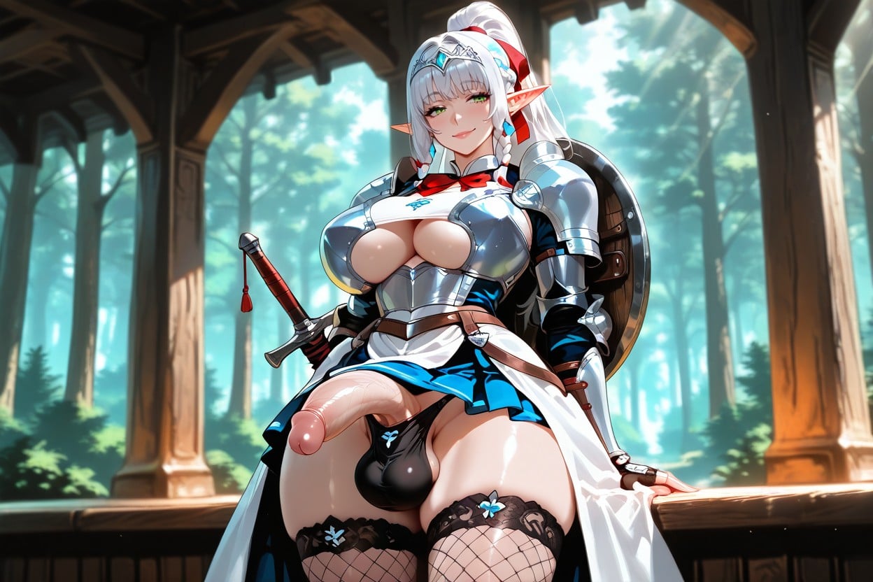 Detailed, Underboob, Alone Shemale AI Porn