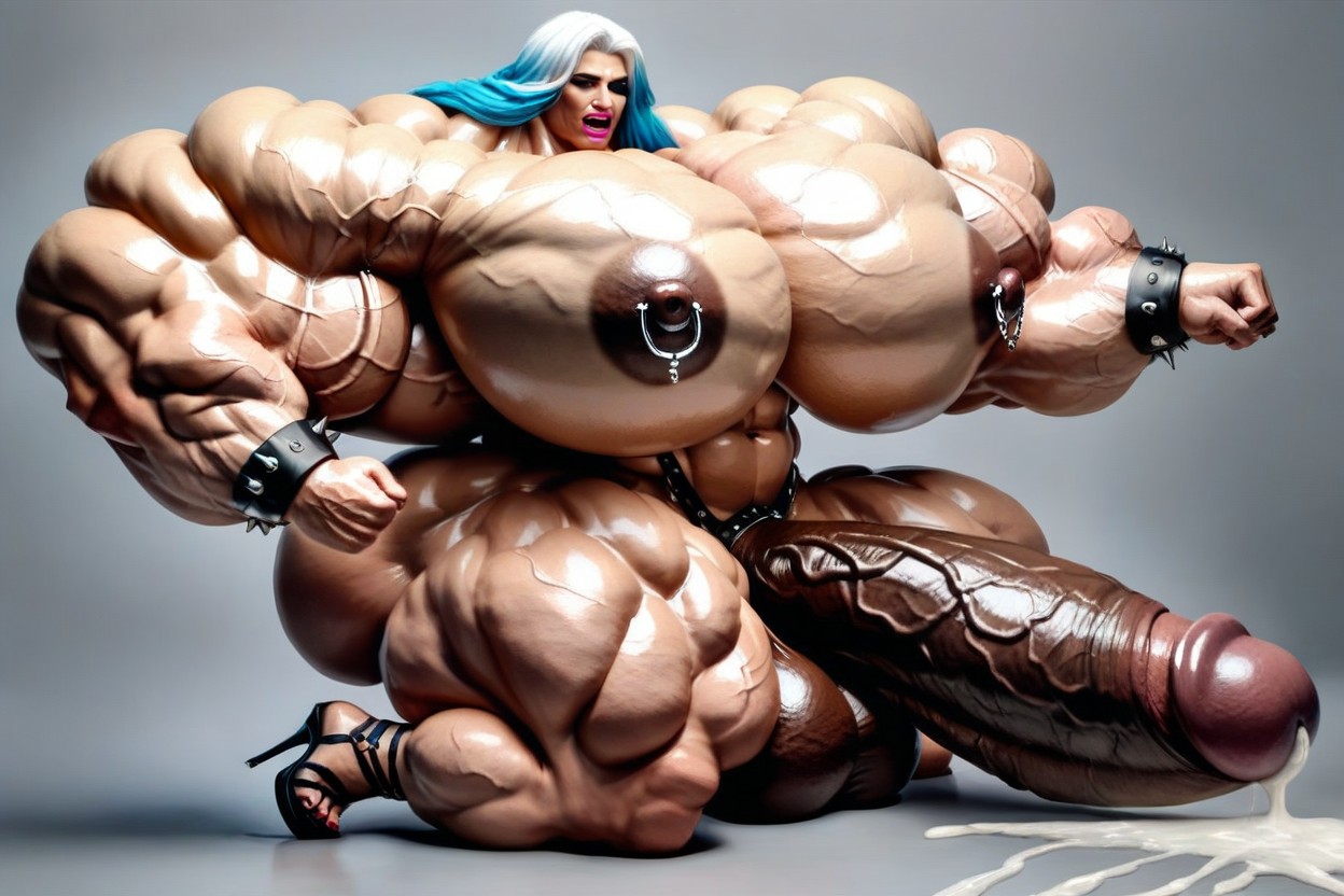 Giant Torso, Thick Muscular Neck, Hyper Gigantic Massive Muscles Woman Porno IA transsexuelle