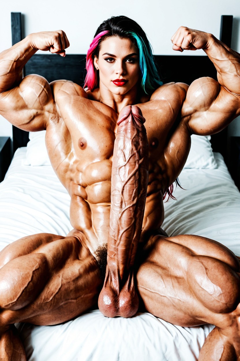 Hyper Veiny Claves, Gigantic Muscular Scalene, Hyper Gigantic Muscles Shemale AI Porn
