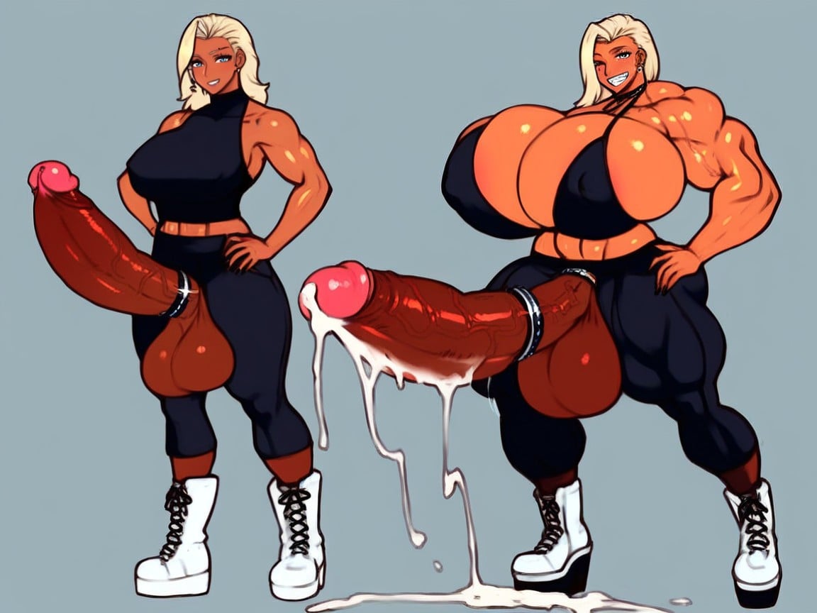 Extremely Long Cockcumming, Grasping Massive Long Oversized Hyper Cock, Rictus Diabolique Porno IA transsexuelle