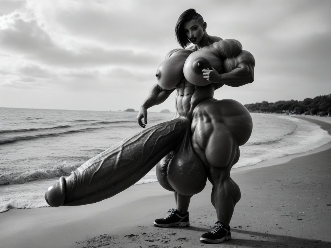 Huge Veins Penis, Naked, Giant Bulging Penis Porno IA transsexuelle