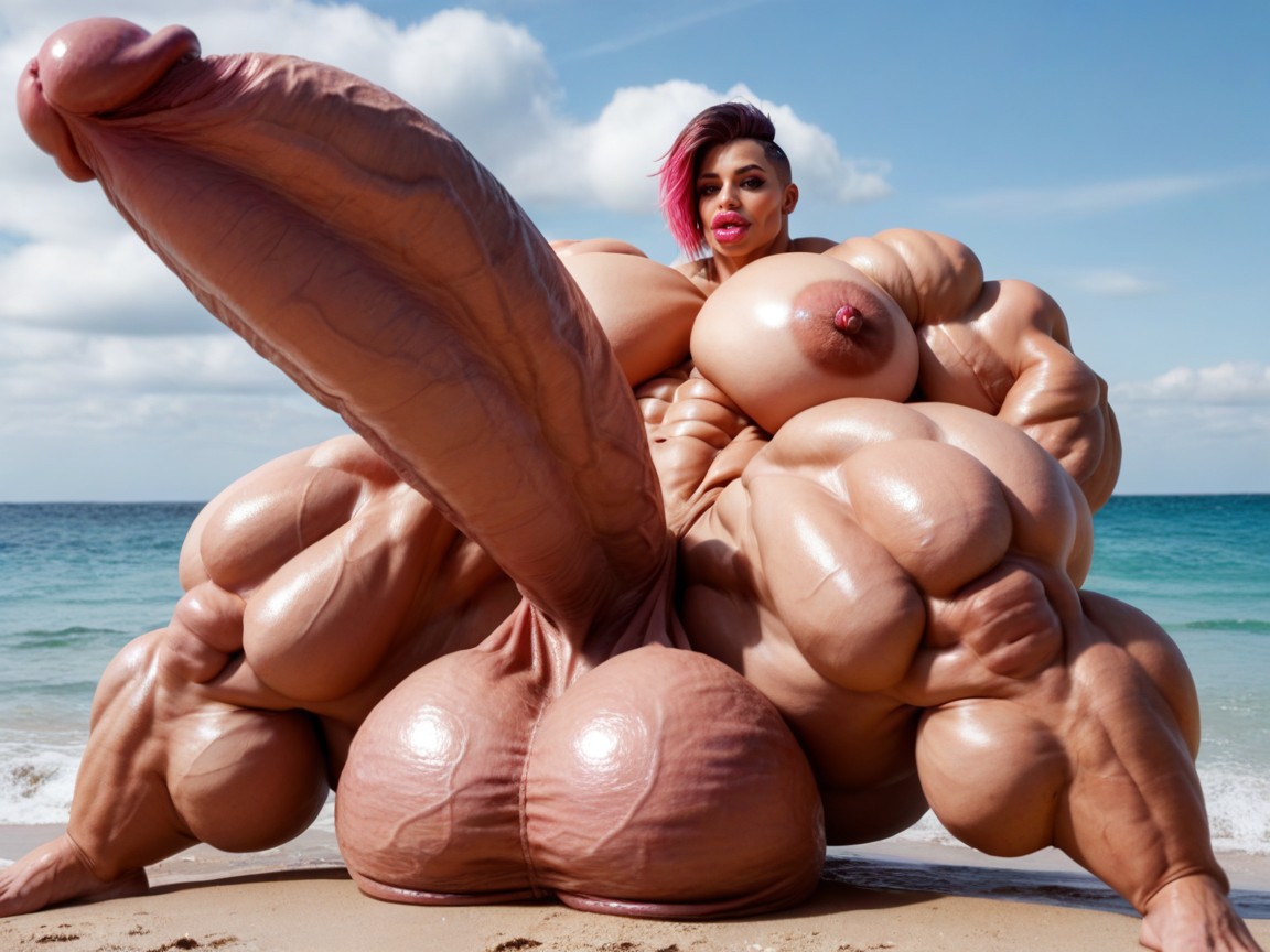 Hyper Absurdly Oversized Extreme Enormous Muscle, Hyper Extreme Gigantic Penis, Pénis Plus Grand Que Le Corps Porno IA transsexuelle