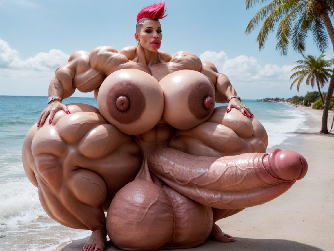 Buzzcut Hair, Ultra Detailed Face, Muscle Women Porno shemale IA