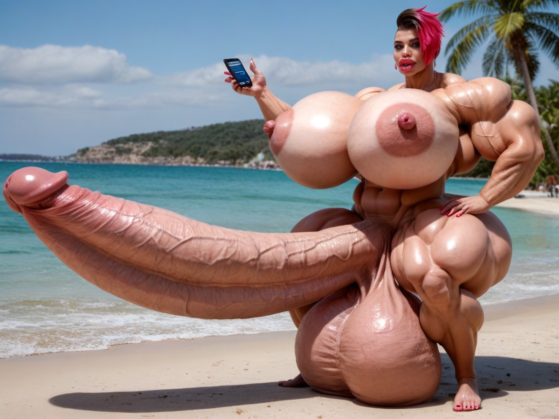 Huge Veins Penis, Muscle Women, Hyper Gigantic Swollen Bimbo Lips Porno shemale IA