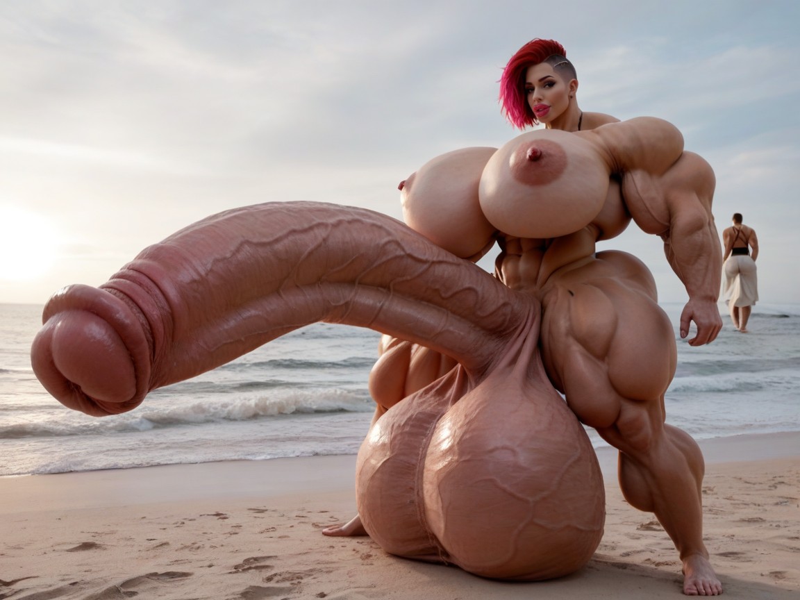 Pénis Plus Grand Que Le Corps, Hyper Long Penis, Hyper Gigantic Massive Penis Porno IA transsexuelle