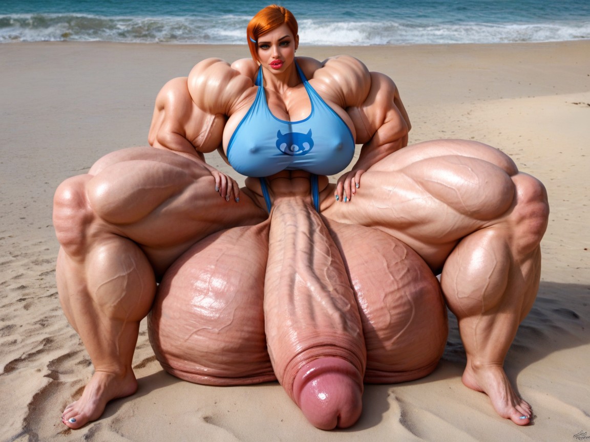 Balls Are Just Too Gigantic, Hyper Gigantic Muscle Growth, Hyper Bimbo Shemale AI Porn