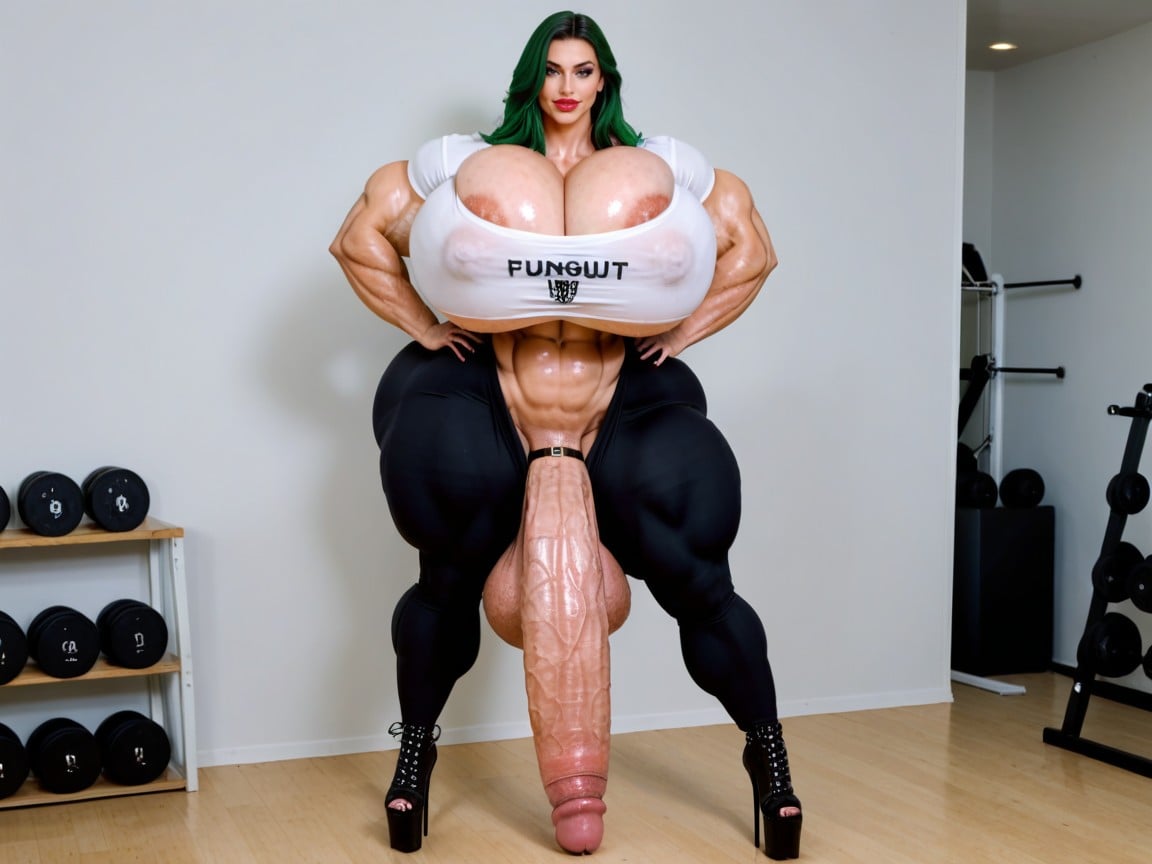 Thicc, Gigantic Boobs, Bodybuilder Shemale AI Porn