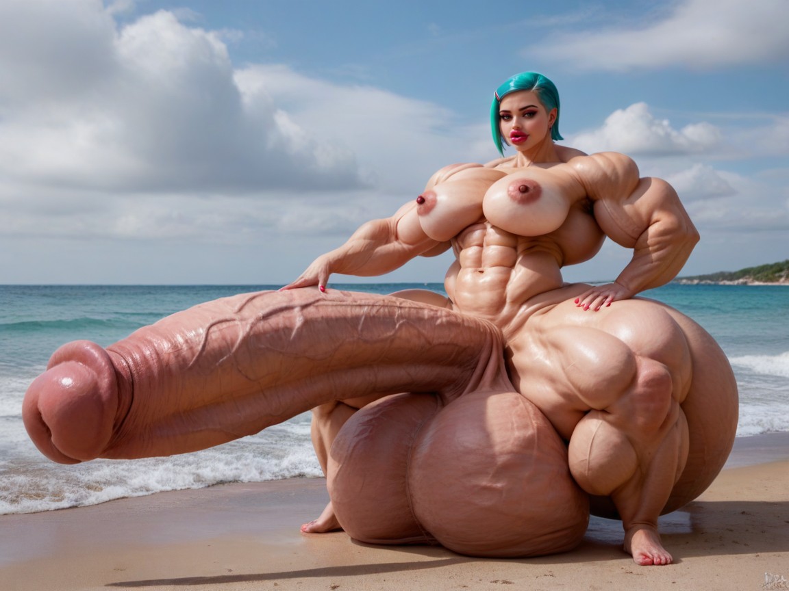 25+, Hyper Absurdly Oversized Penis, Hyper Absurdly Oversized Muscle Shemale AI Porn