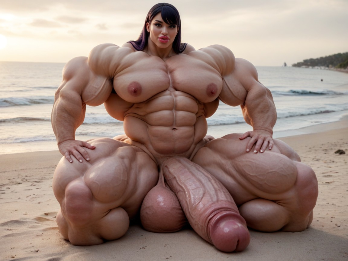 Giant Bulging Penis, Hyper Absurdly Oversized Gigantic Girthy Penis, Penis Gigantic Then Torso Shemale AI Porn