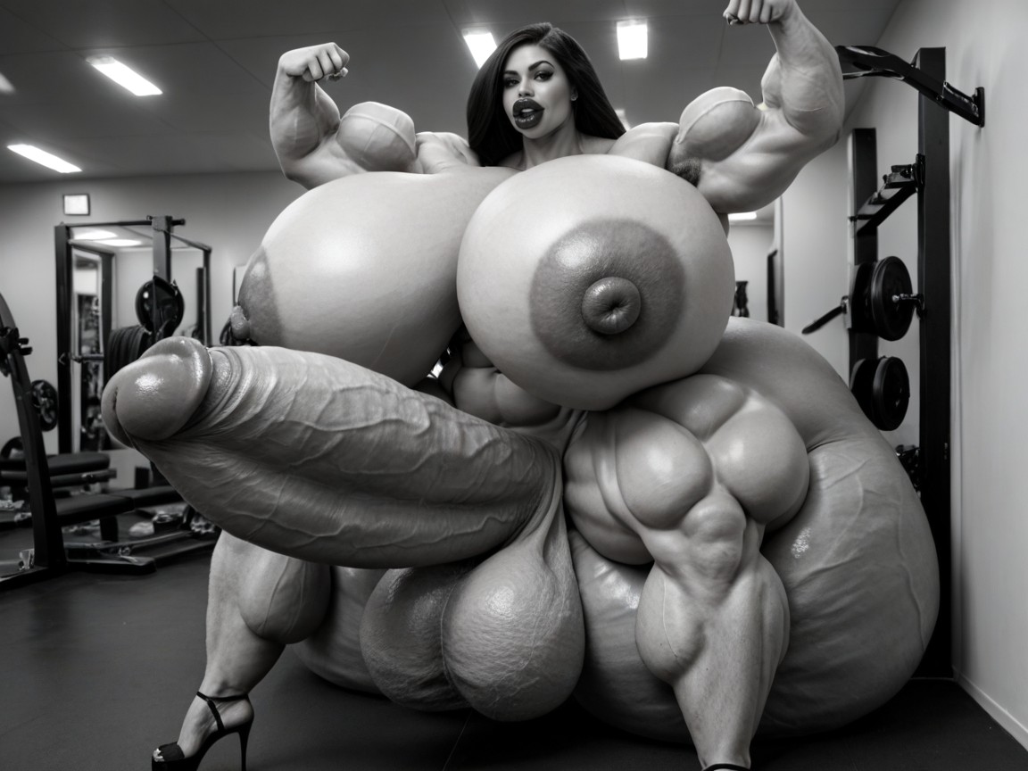 Small Breasts, Naked, Penis Gigantic Then Torso Shemale AI Porn
