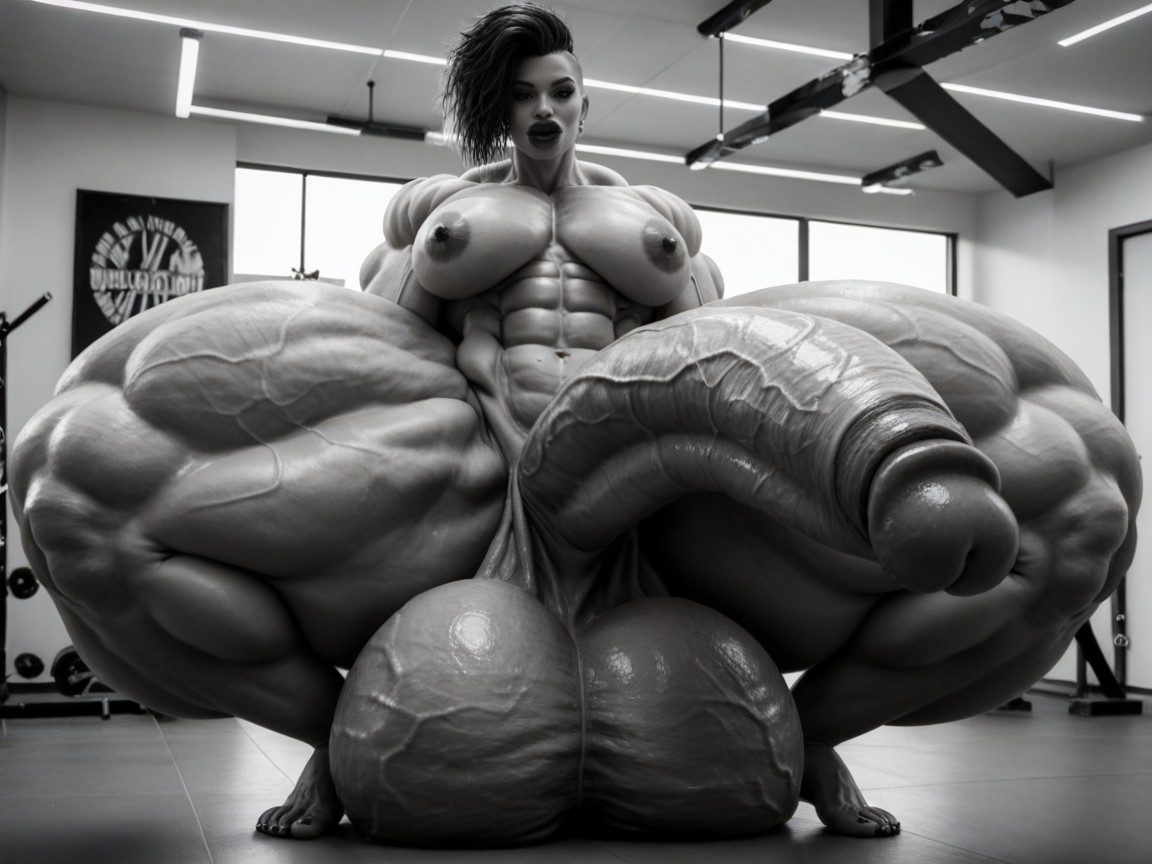 Hyper Growth, Rounded Ass, Penis Gigantic Then Torso Shemale AI Porn