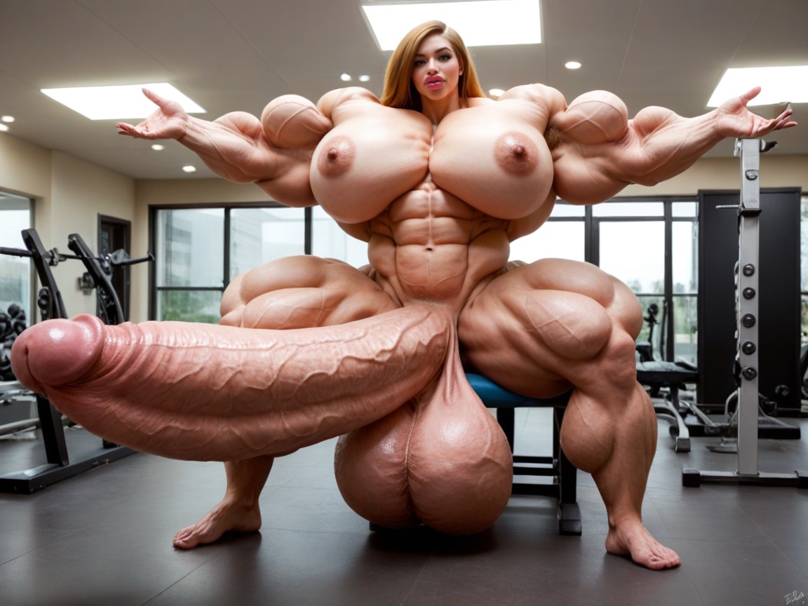 Hyper Bimbo, Hyper Gigantic Massive Penis, Hyper Enormous Growth Shemale AI Porn